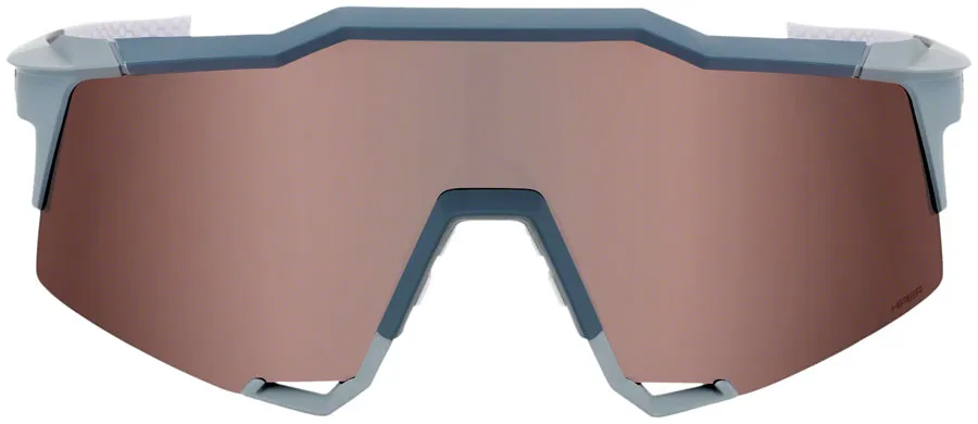 100% Speedcraft Sunglasses - Soft Tact Stone Gray, HiPER Crimson Silver Mirror Lens