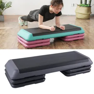 110cm Fitness Pedal Adjustable Sports Yoga Fitness Aerobics Pedal, Specification: Gray Motherboard   4 Black Base