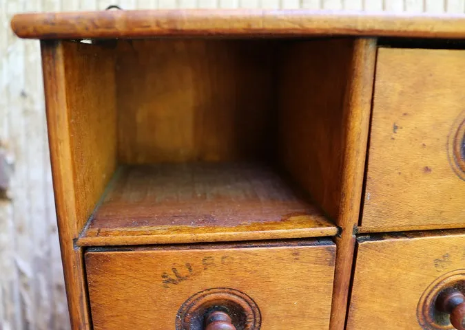 19th Century Spice Cabinet with Lettering