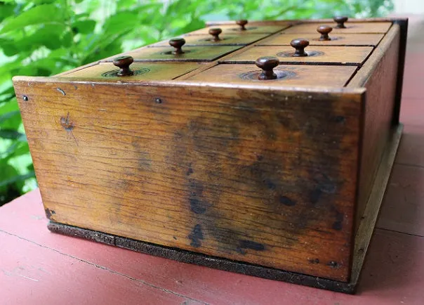 19th Century Spice Cabinet with Lettering