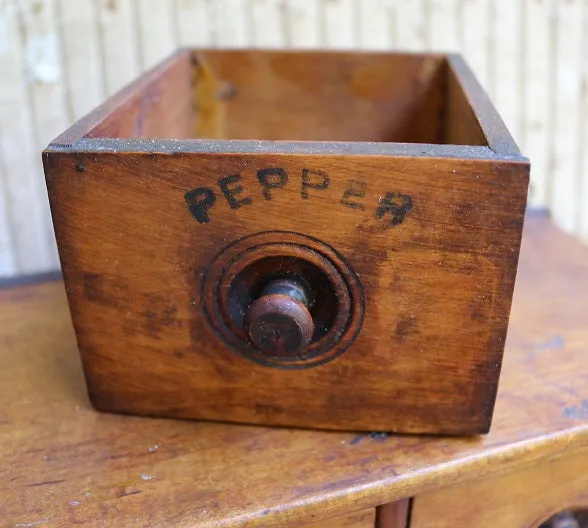 19th Century Spice Cabinet with Lettering