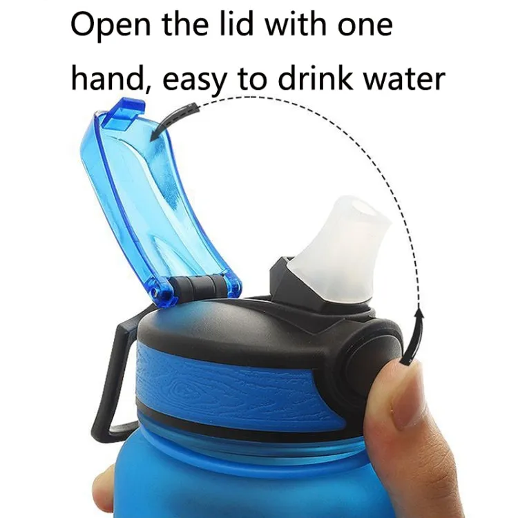 1L Tritan Plastic Gradient Color Cup Outdoor Large Capacity Sports Kettle(Yellow Blue Purple)