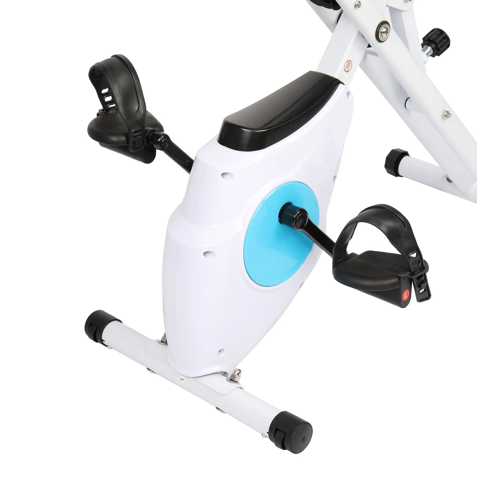 3 In 1 Folding Exercise Bike, Foldable Stationary Bike with Arm Workout, Backrest & Cushy Seat