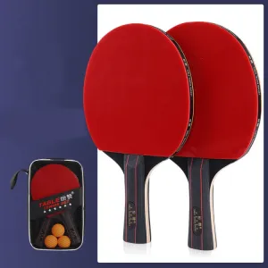 4 Star Table Tennis Racquet with 3 Balls & Bag Set, Style: Long Handle