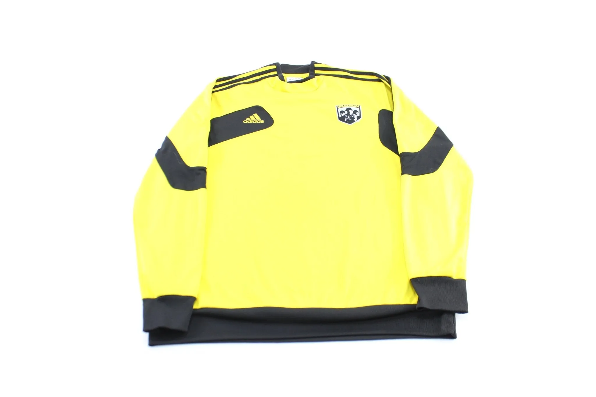 Adidas Logo Columbus The Crew Black & Yellow Striped Soccer Jersey