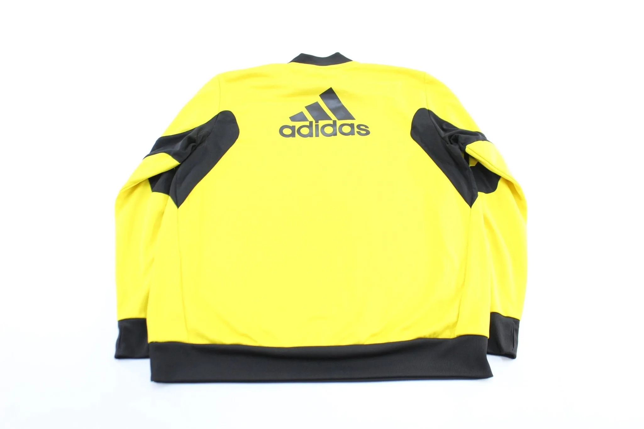 Adidas Logo Columbus The Crew Black & Yellow Striped Soccer Jersey