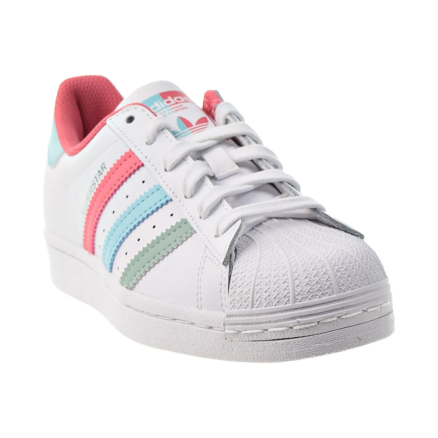 Adidas Superstar Big Kids' Shoes Cloud White-Hazy Rose-Hazy Sky