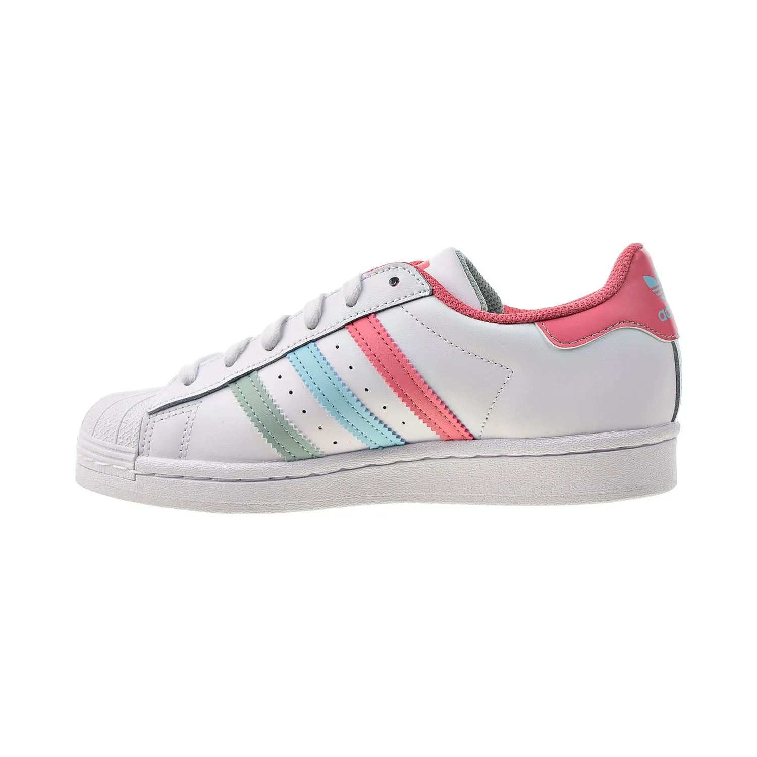 Adidas Superstar Big Kids' Shoes Cloud White-Hazy Rose-Hazy Sky