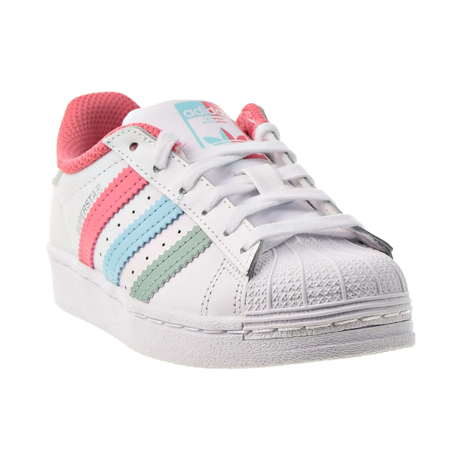 Adidas Superstar Little Kids' Shoes Cloud White-Hazy Rose-Hazy Sky