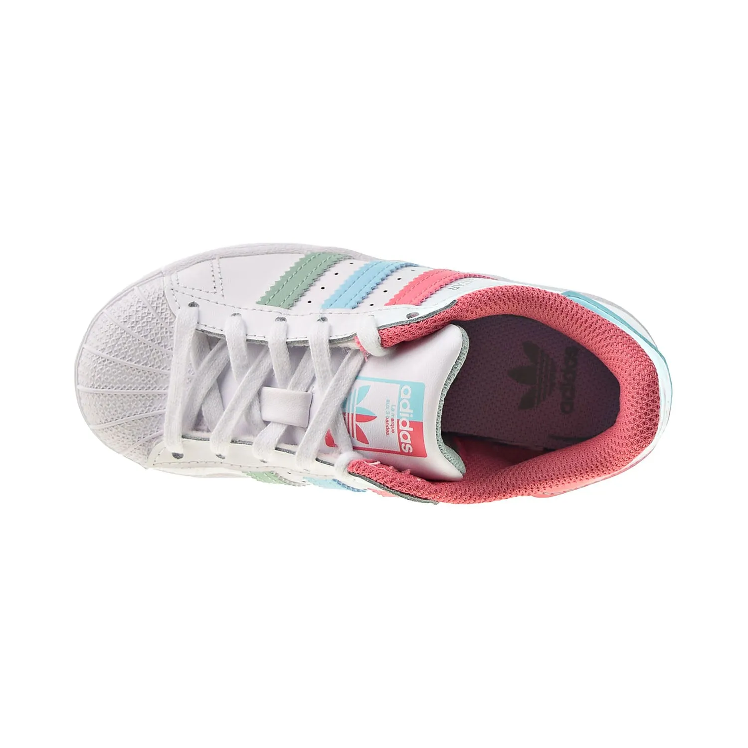 Adidas Superstar Little Kids' Shoes Cloud White-Hazy Rose-Hazy Sky