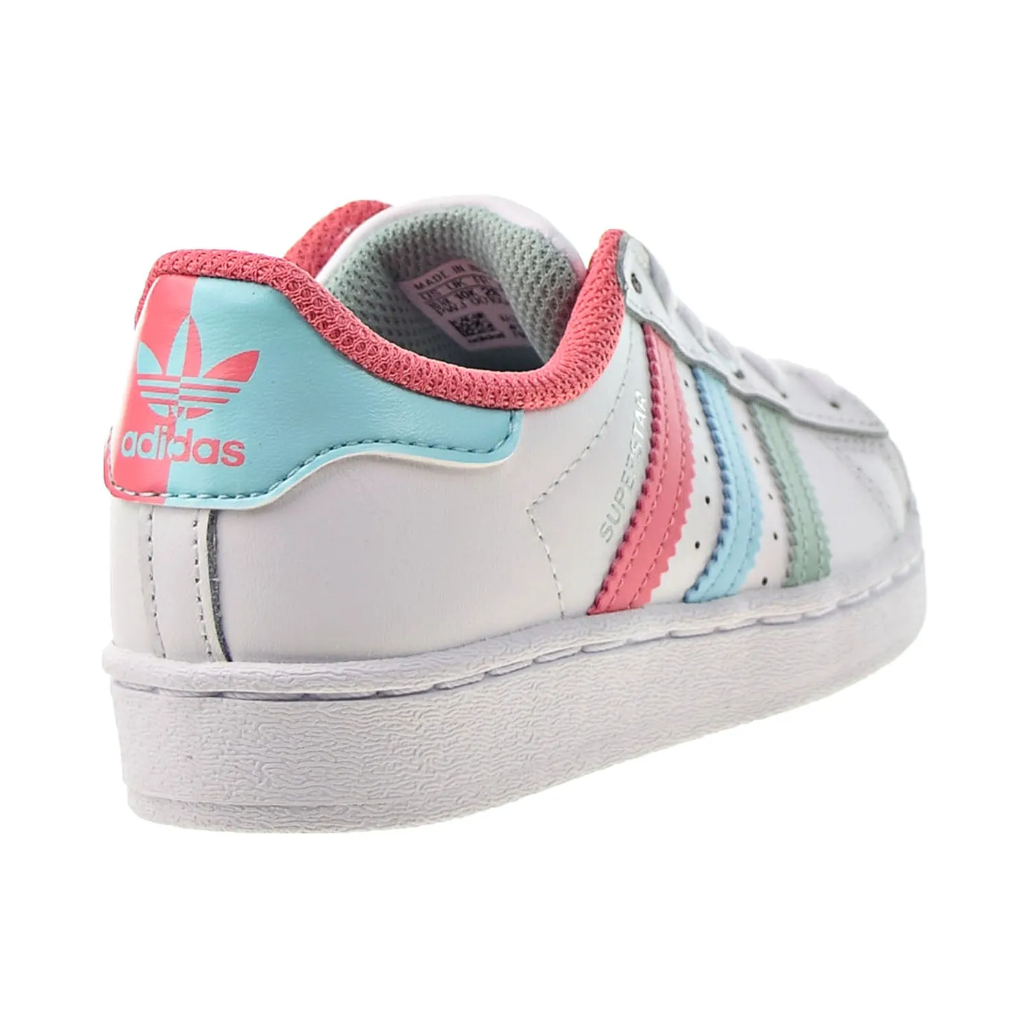 Adidas Superstar Little Kids' Shoes Cloud White-Hazy Rose-Hazy Sky