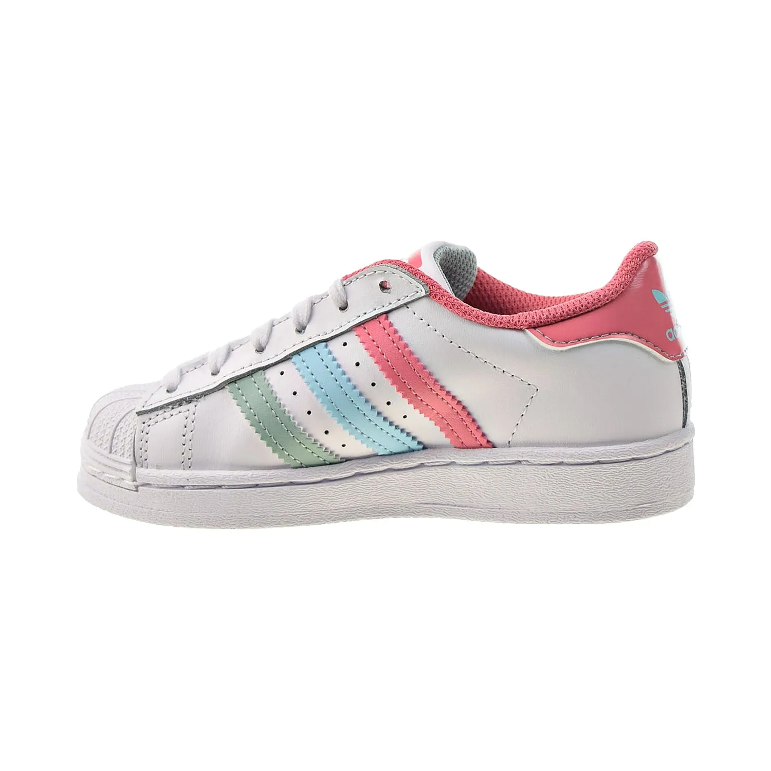 Adidas Superstar Little Kids' Shoes Cloud White-Hazy Rose-Hazy Sky