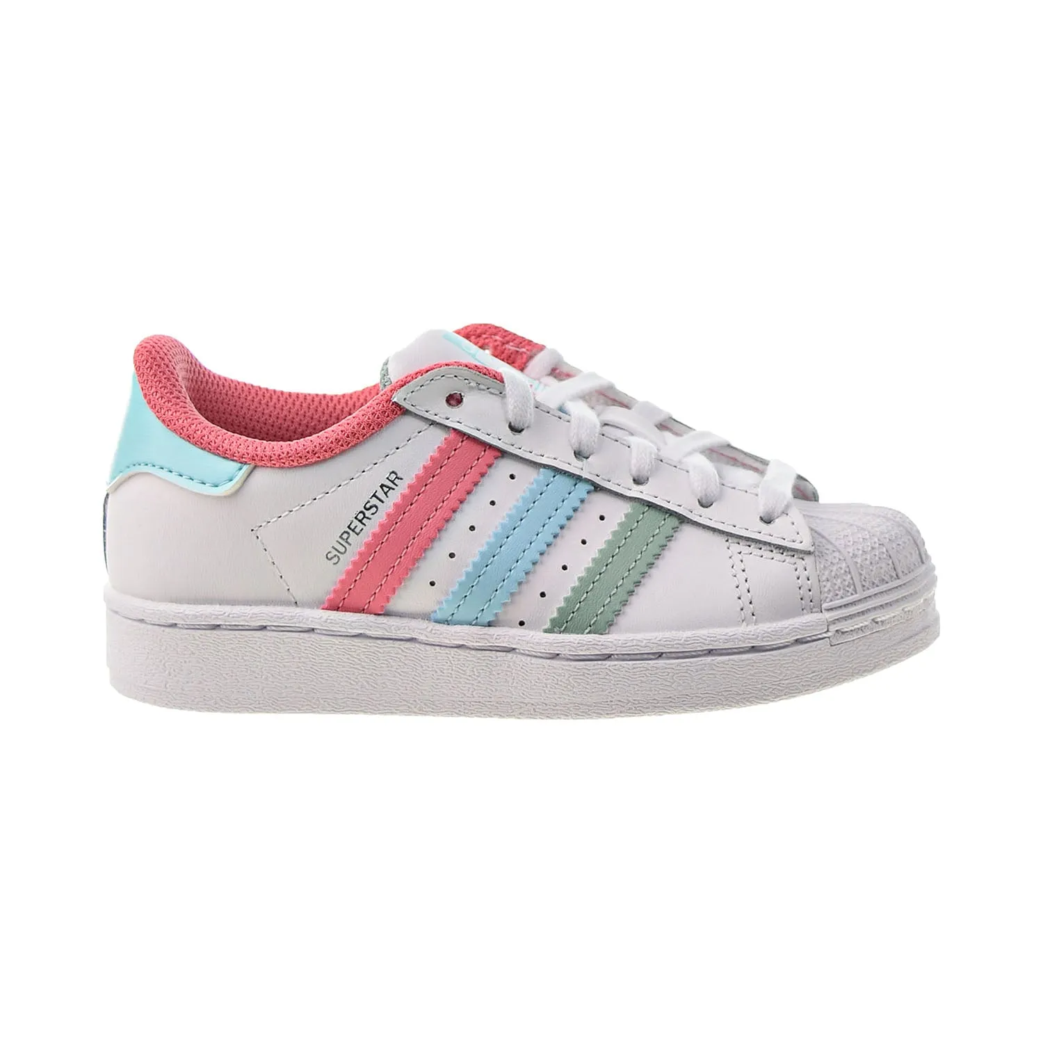 Adidas Superstar Little Kids' Shoes Cloud White-Hazy Rose-Hazy Sky