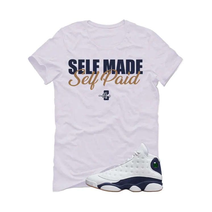 Air Jordan 13 Midnight Navy White T-Shirt (Self Made Self Paid)| illcurrency