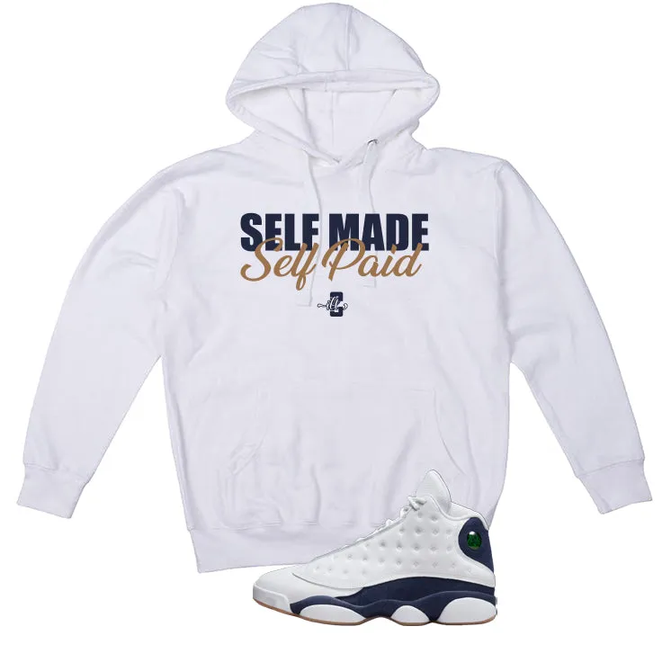 Air Jordan 13 Midnight Navy White T-Shirt (Self Made Self Paid)| illcurrency