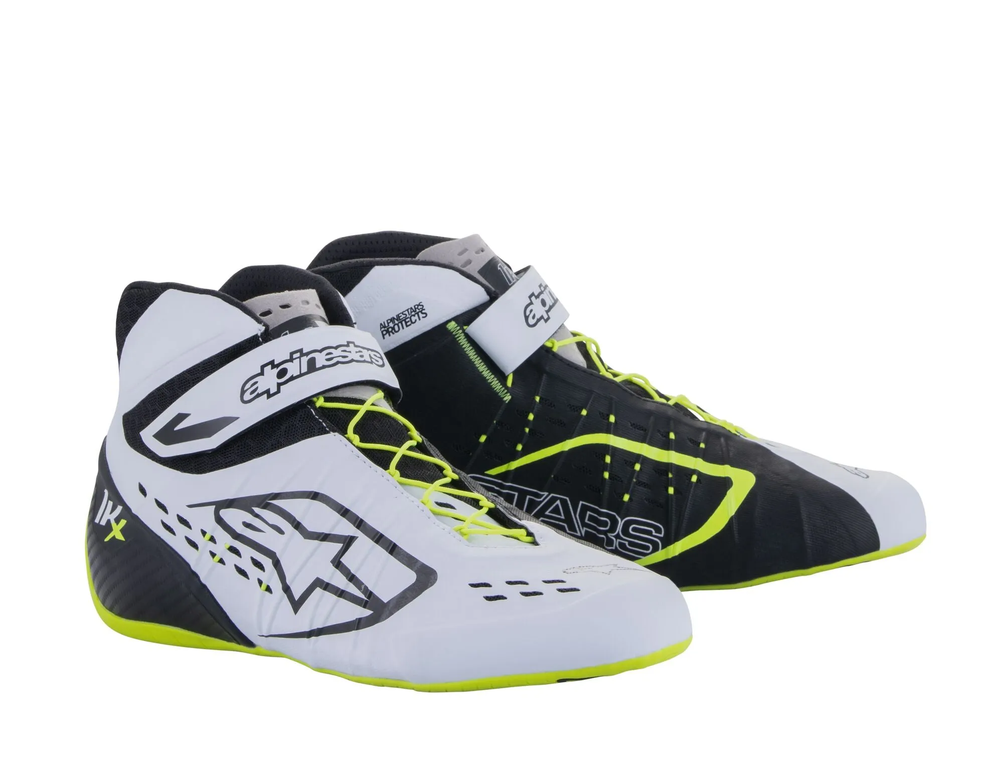 ALPINESTARS 2712123_125_11,5 Karting shoes TECH-1 KX V2, black/white/yellow fluo, Size 45