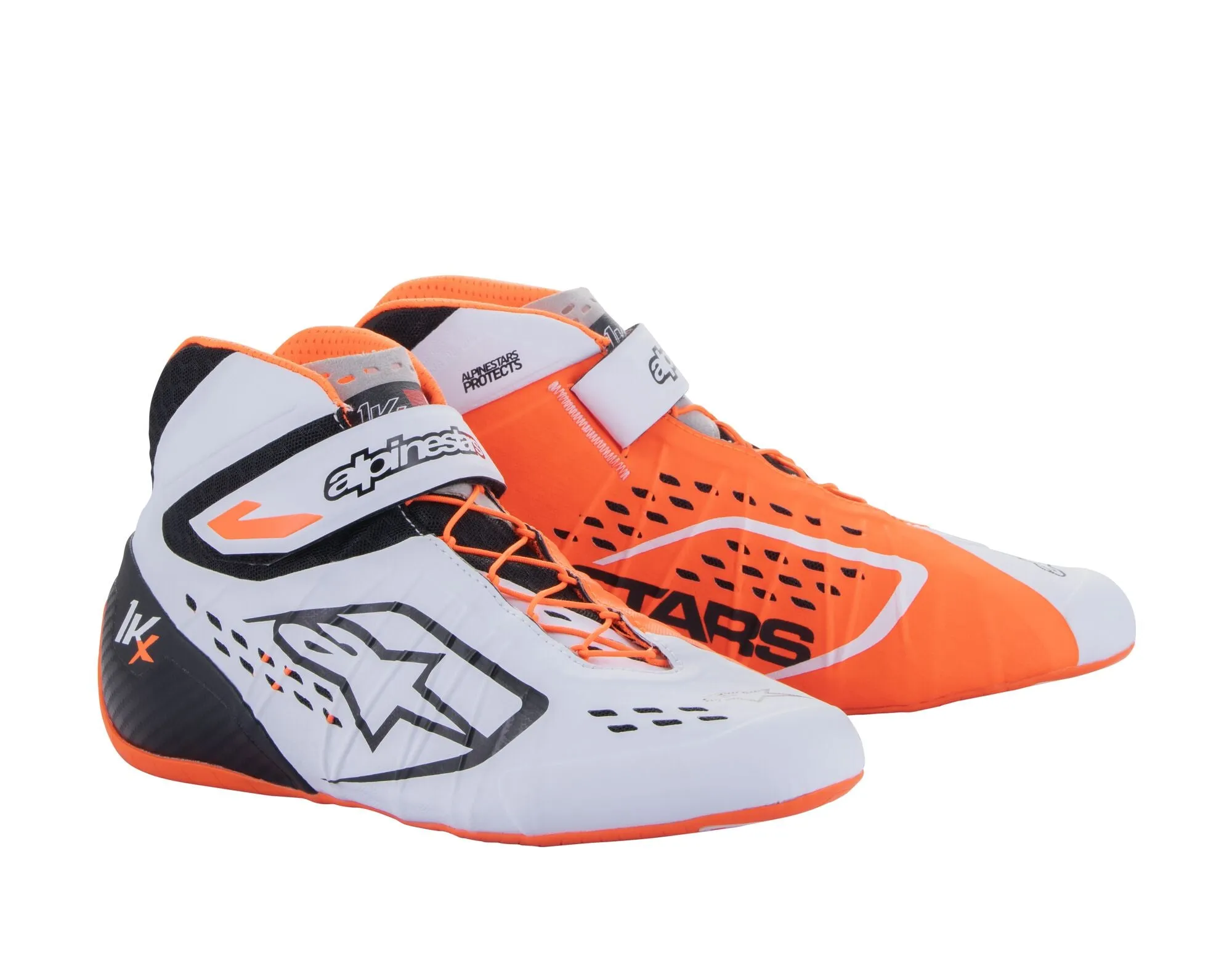 ALPINESTARS 2712123_2041_13 Karting shoes TECH-1 KX V2, white/orange fluo/black, Size 47