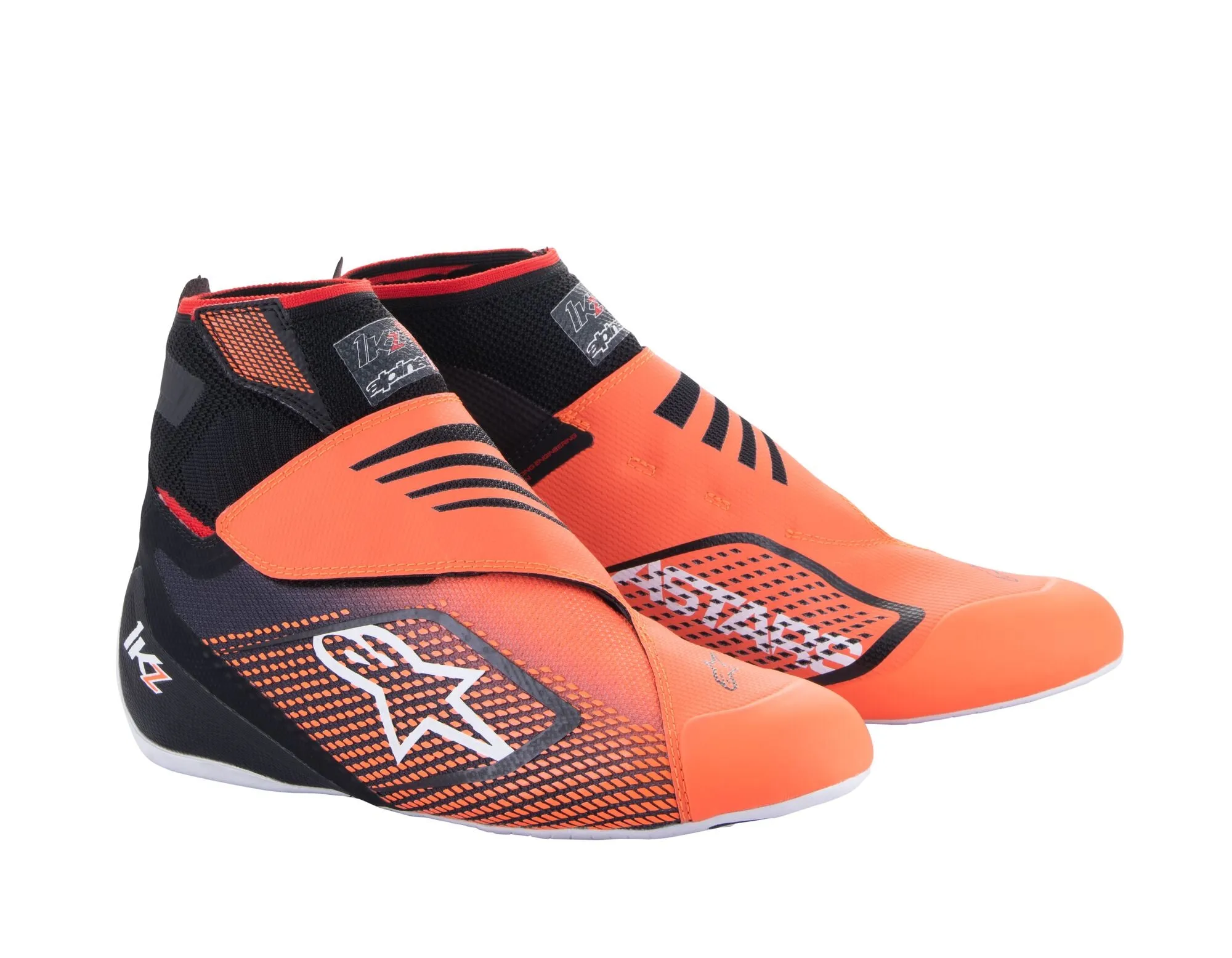 ALPINESTARS 2713023_156_11,5 Karting shoes TECH-1 KZ V2, black/orange fluo, Size 45