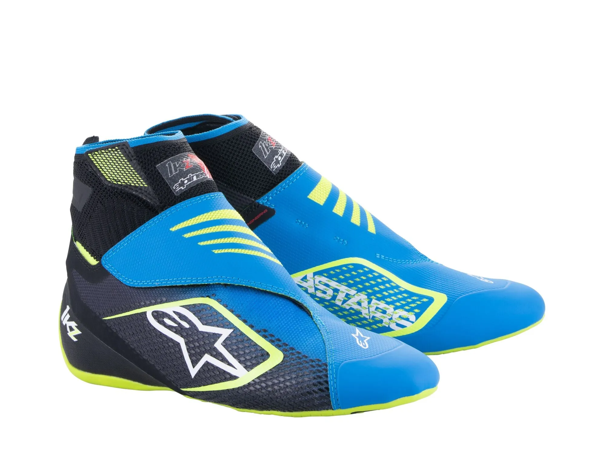 ALPINESTARS 2713023_1795_6 Karting shoes TECH-1 KZ V2, black/enamel blue/yellow fluo, Size 38