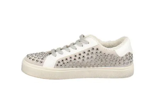 AQUA - TESS STUDDED GRAY SUEDE SNEAKERS **FREE SHIPPING**