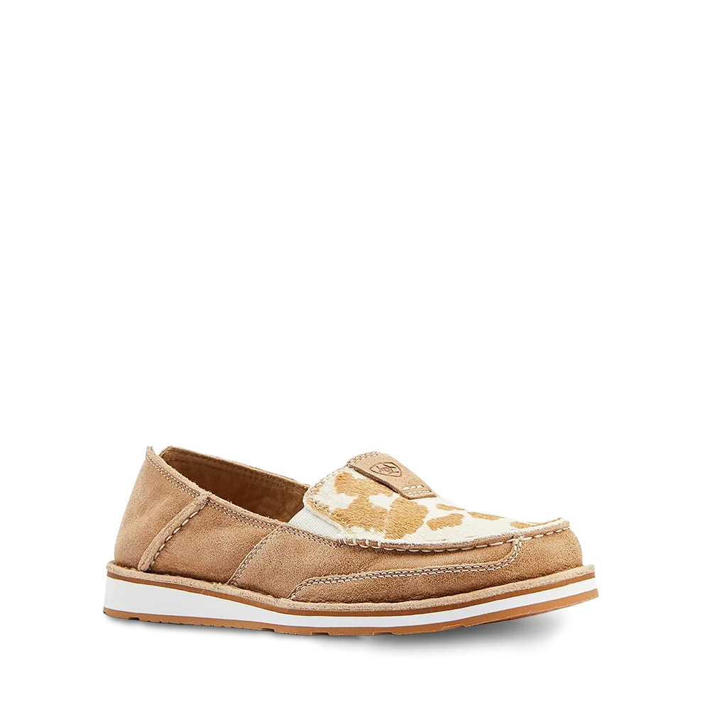 Ariat Ladies Cruiser Adobe Tan & White Hair On Slip On Shoes 10044532