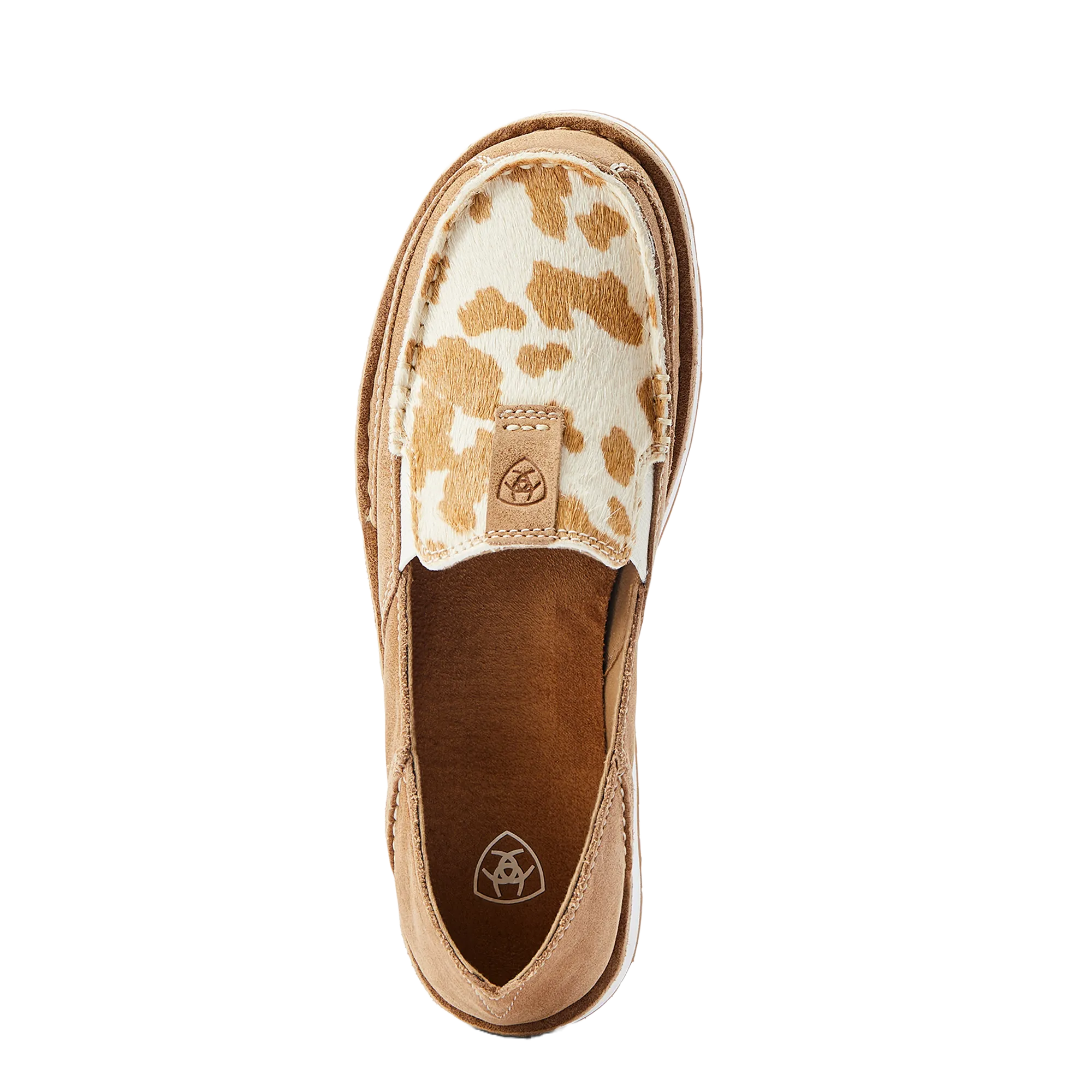 Ariat Ladies Cruiser Adobe Tan & White Hair On Slip On Shoes 10044532