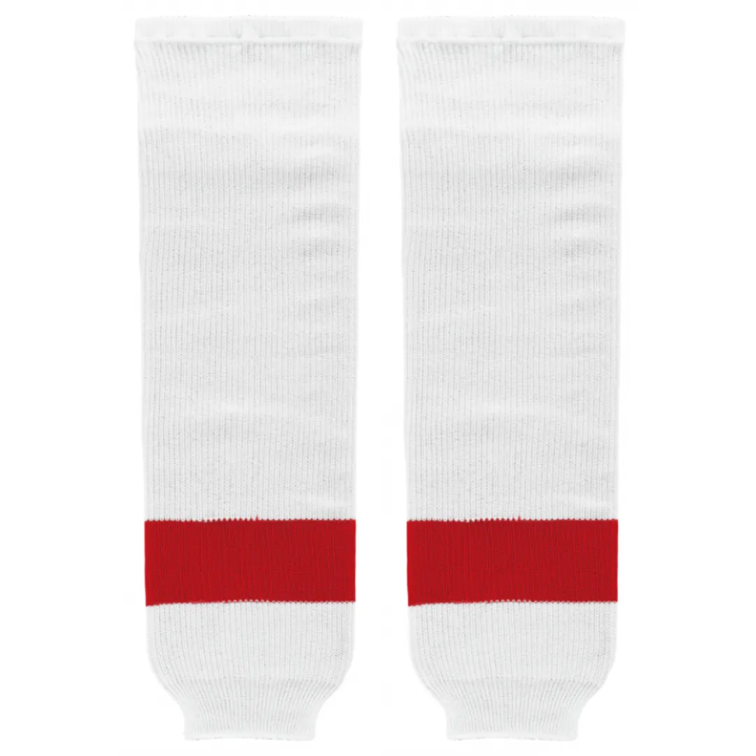 Athletic Knit (AK) HS630-203 Detroit Red Wings White Knit Ice Hockey Socks