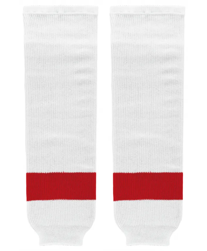 Athletic Knit (AK) HS630-203 Detroit Red Wings White Knit Ice Hockey Socks