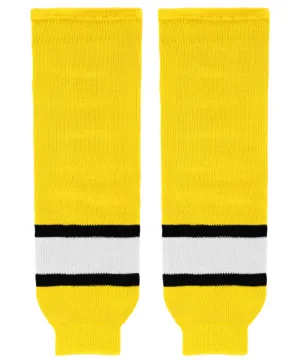 Athletic Knit (AK) HS630-256 Maize/Black/White Knit Ice Hockey Socks