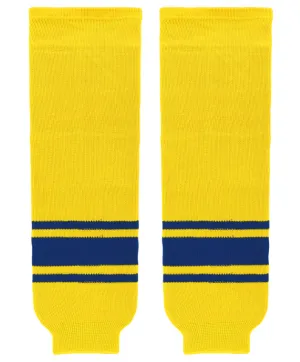 Athletic Knit (AK) HS630-257 Maize/Royal Blue Knit Ice Hockey Socks