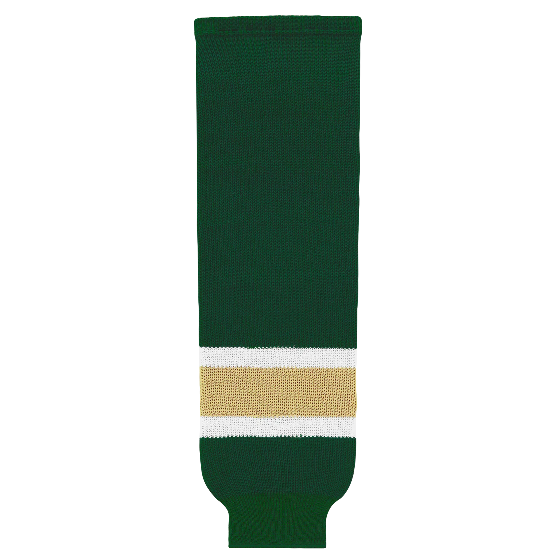 Athletic Knit (AK) HS630-262 Dark Green/White/Vegas Gold Knit Ice Hockey Socks