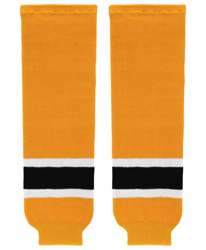 Athletic Knit (AK) HS630-298 Boston Bruins Gold Knit Ice Hockey Socks