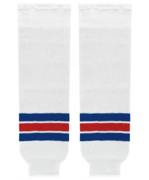 Athletic Knit (AK) HS630-313 New York Rangers White Knit Ice Hockey Socks