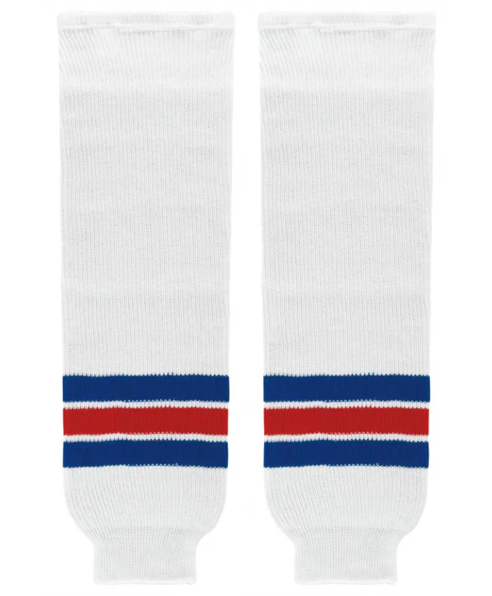 Athletic Knit (AK) HS630-313 New York Rangers White Knit Ice Hockey Socks