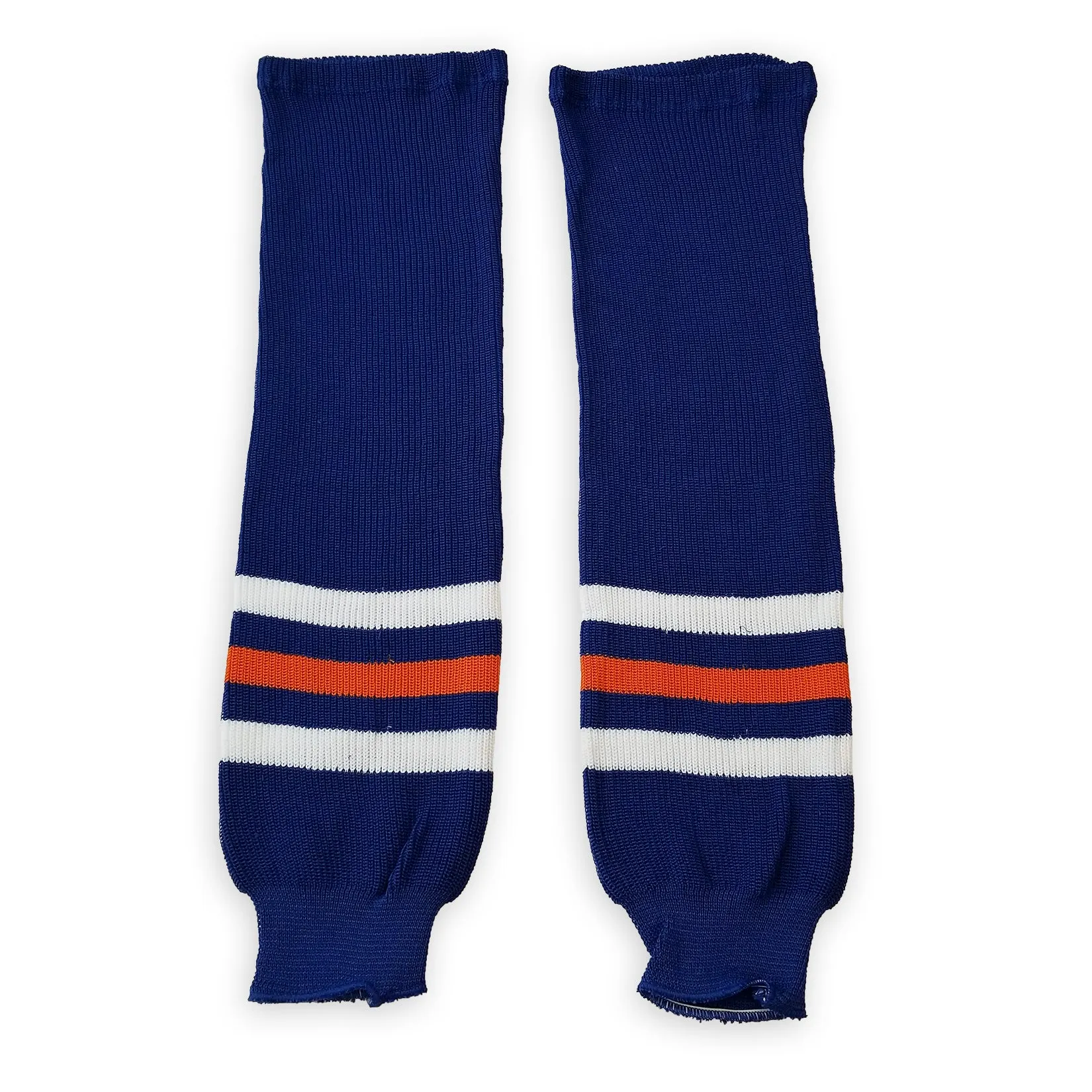 Athletic Knit (AK) HS630-320 Edmonton Oilers Royal Blue Knit Ice Hockey Socks