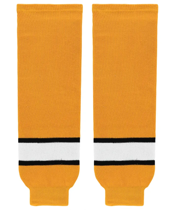 Athletic Knit (AK) HS630-329 Boston Bruins Gold Knit Ice Hockey Socks