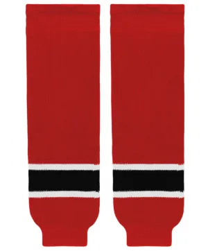 Athletic Knit (AK) HS630-366 New Jersey Devils Red Knit Ice Hockey Socks