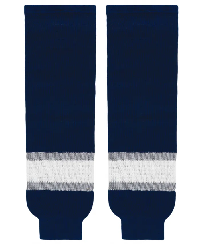 Athletic Knit (AK) HS630-370 2002 Edmonton Oilers Third Navy Knit Ice Hockey Socks