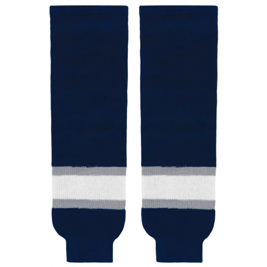 Athletic Knit (AK) HS630-370 2002 Edmonton Oilers Third Navy Knit Ice Hockey Socks