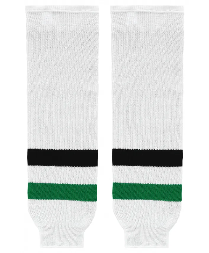 Athletic Knit (AK) HS630-377 2013 Dallas Stars White Knit Ice Hockey Socks