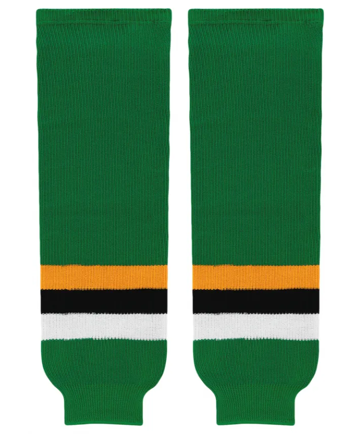 Athletic Knit (AK) HS630-406 Minnesota North Stars Kelly Green with Black Stripe Knit Ice Hockey Socks