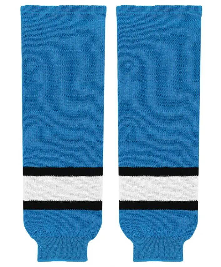 Athletic Knit (AK) HS630-444 Pro Blue/Black/White Knit Ice Hockey Socks