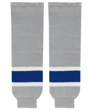 Athletic Knit (AK) HS630-450 Grey/Royal Blue/White Knit Ice Hockey Socks