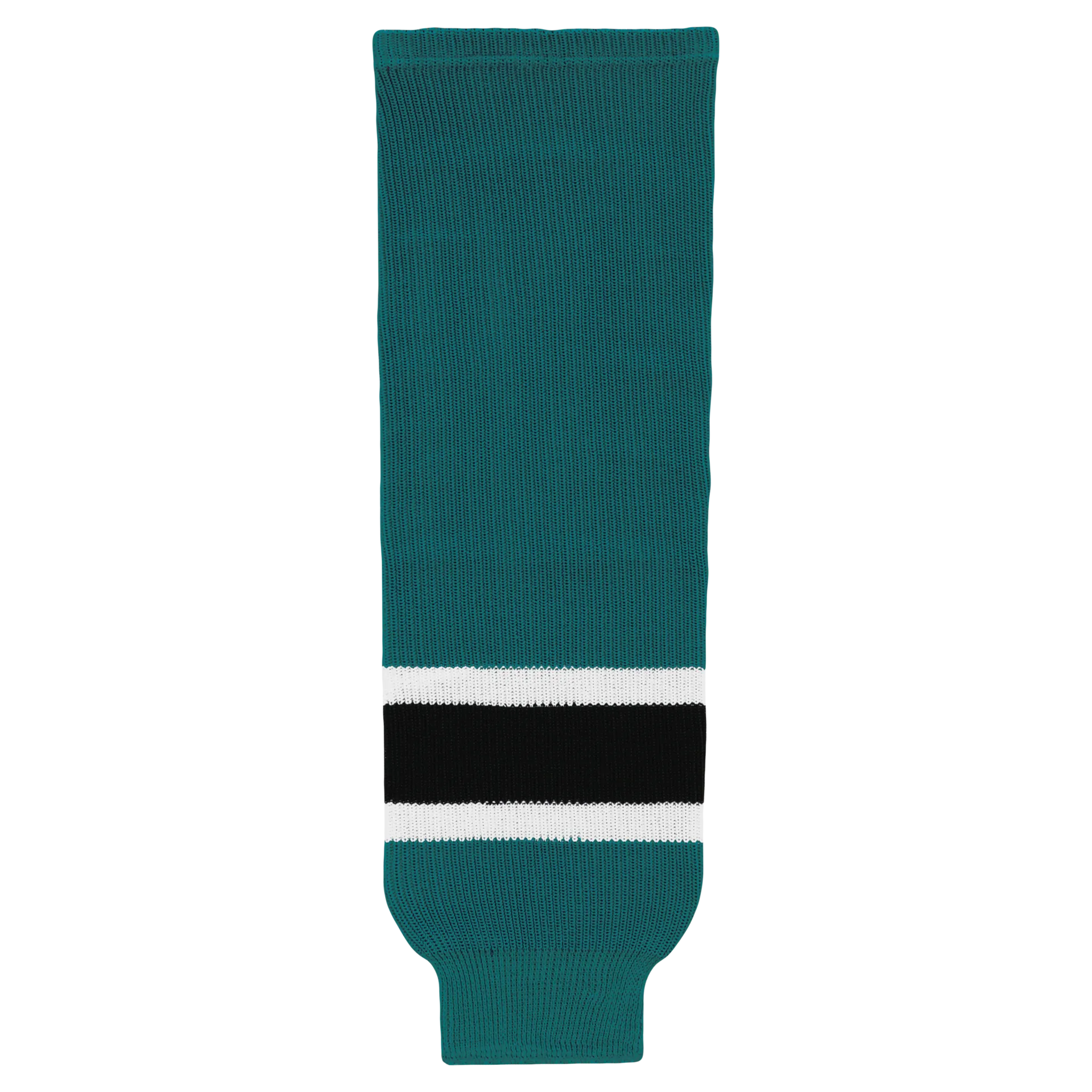 Athletic Knit (AK) HS630-457 Pacific Teal/White/Black Knit Ice Hockey Socks