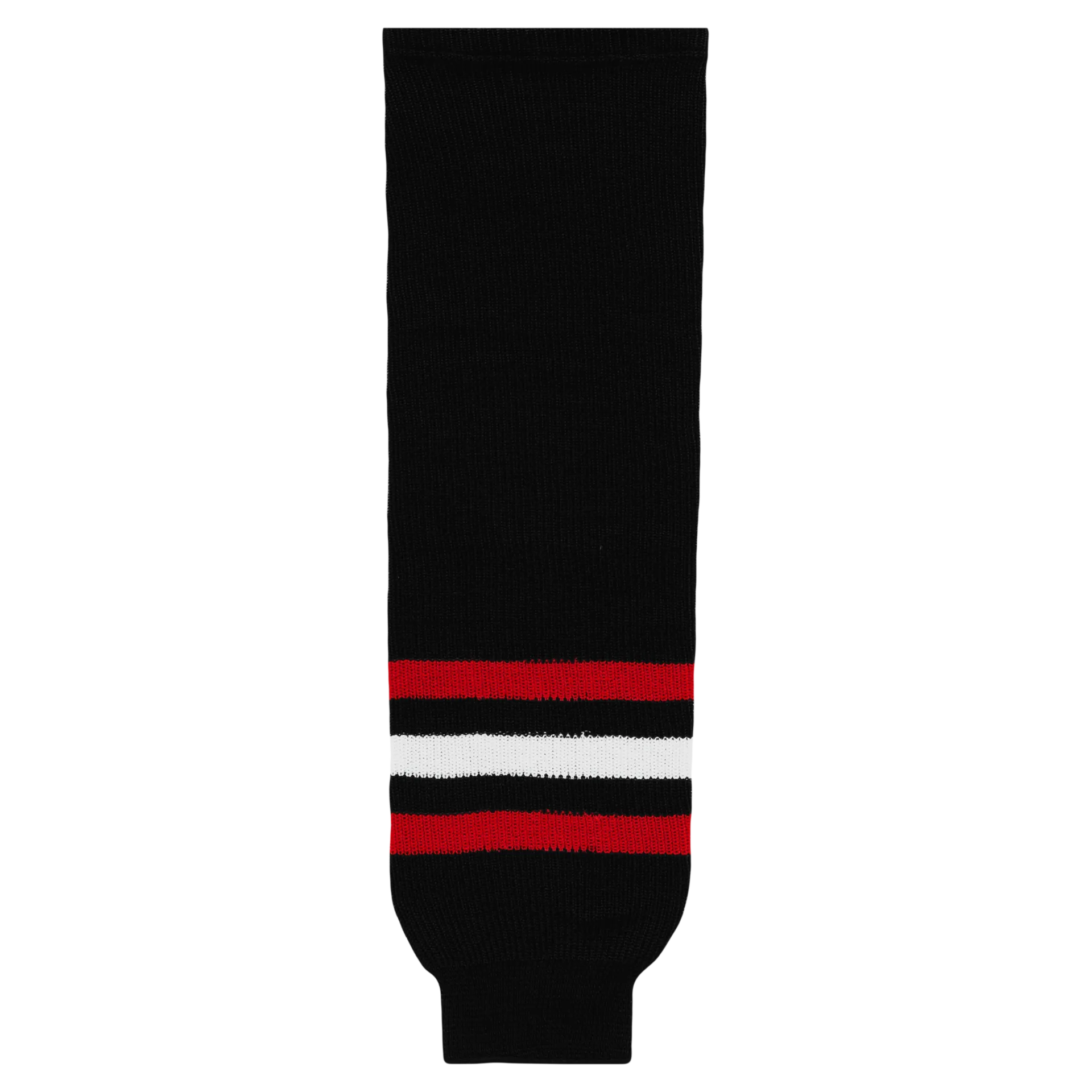 Athletic Knit (AK) HS630-614 New Chicago Blackhawks Third Black Knit Ice Hockey Socks