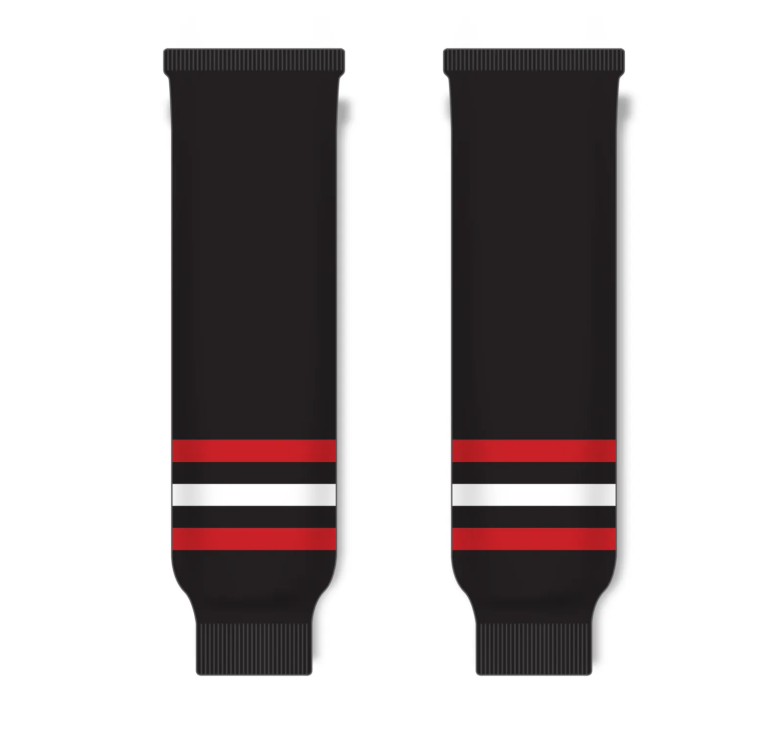 Athletic Knit (AK) HS630-614 New Chicago Blackhawks Third Black Knit Ice Hockey Socks