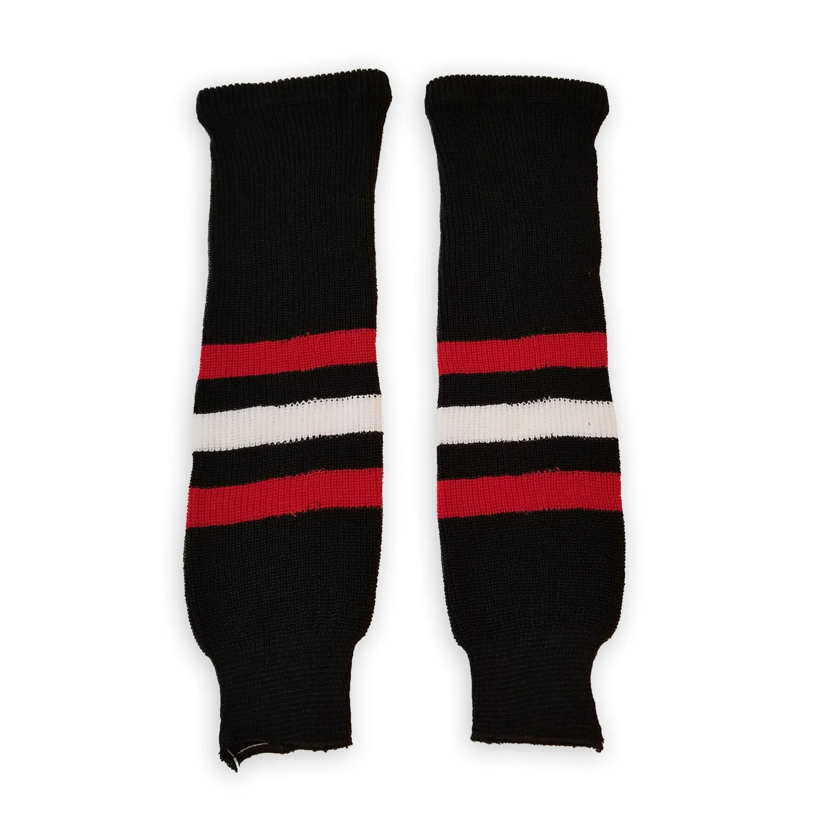 Athletic Knit (AK) HS630-614 New Chicago Blackhawks Third Black Knit Ice Hockey Socks