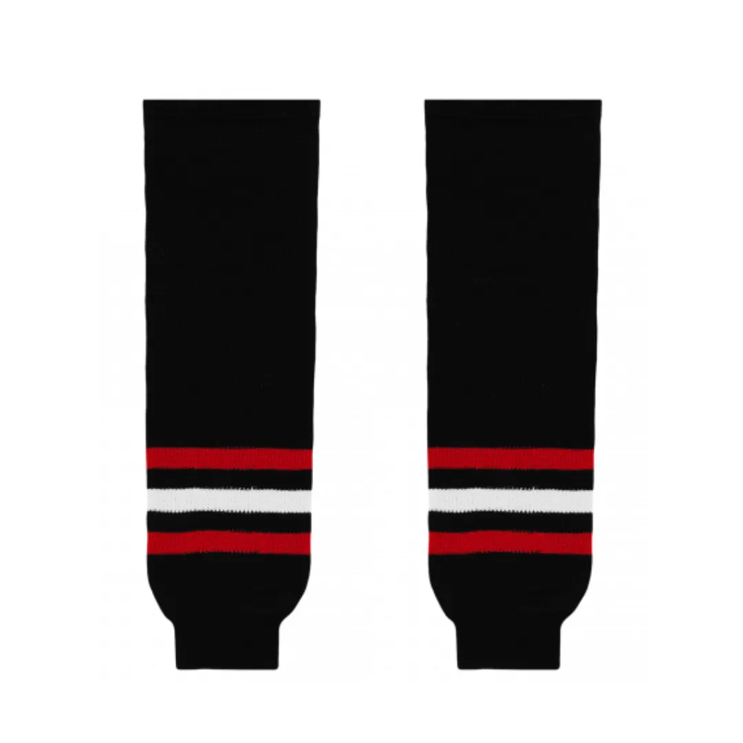 Athletic Knit (AK) HS630-614 Portland Winterhawks Black Knit Ice Hockey Socks