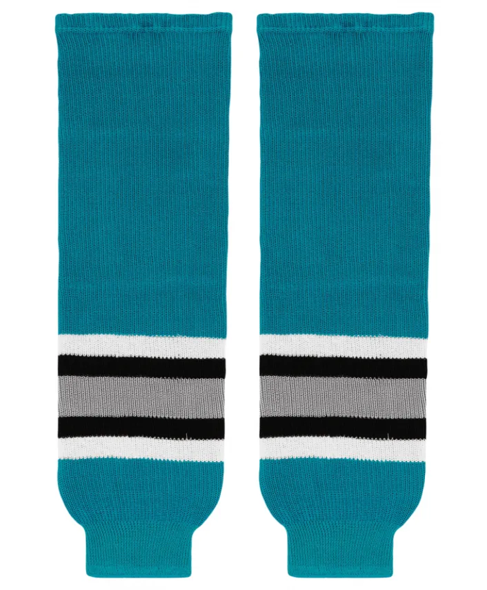 Athletic Knit (AK) HS630-636 San Jose Sharks Teal Knit Ice Hockey Socks