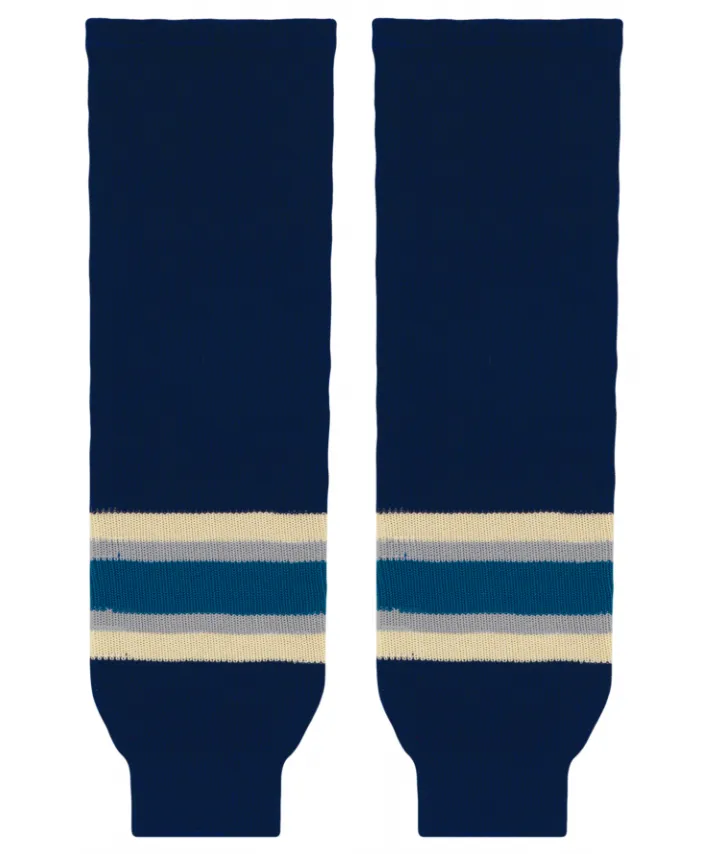 Athletic Knit (AK) HS630-892 2010 Columbus Blue Jackets Third Navy Knit Ice Hockey Socks